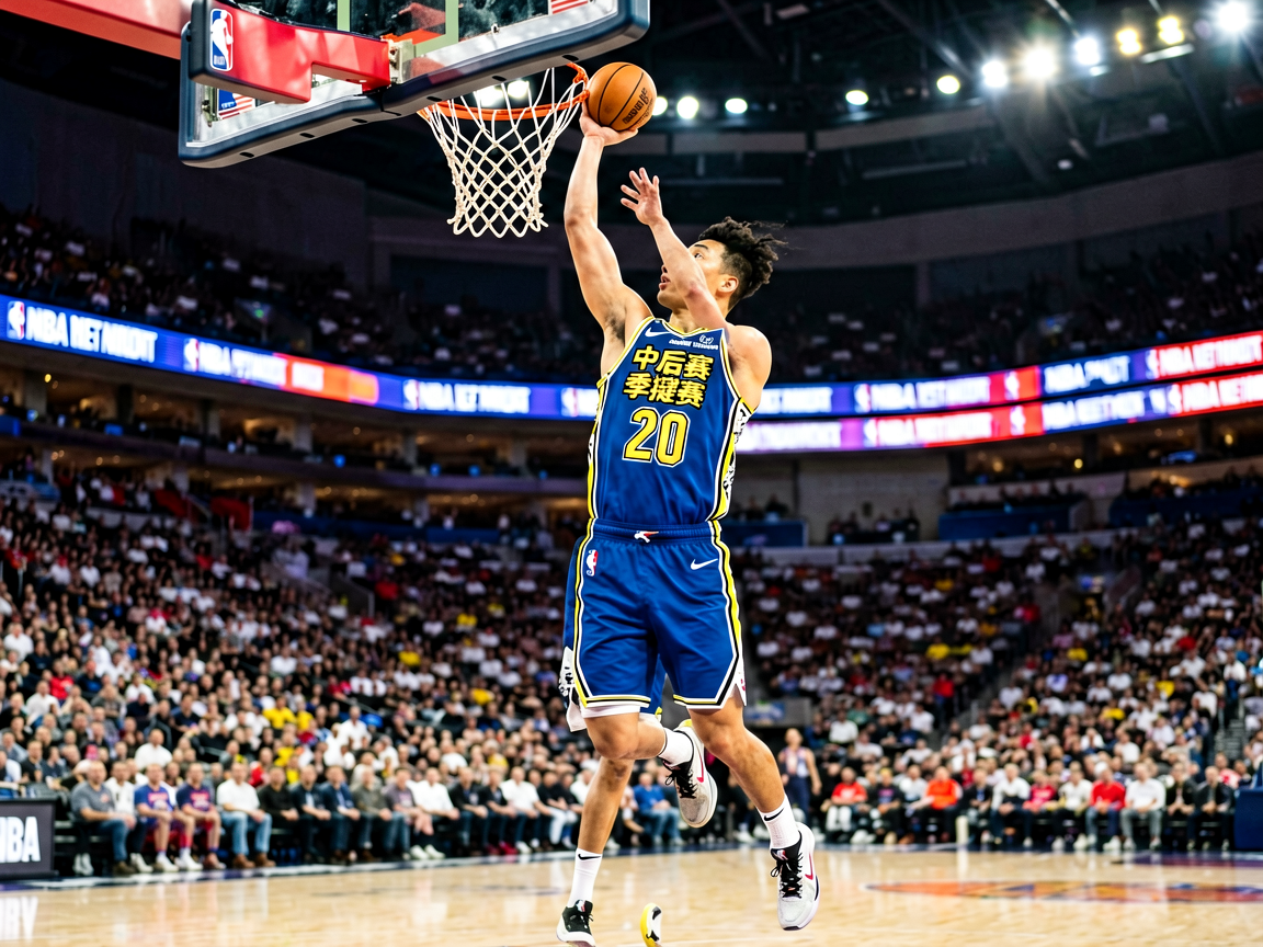 NBA季后赛比赛中球员突破上篮的精彩瞬间